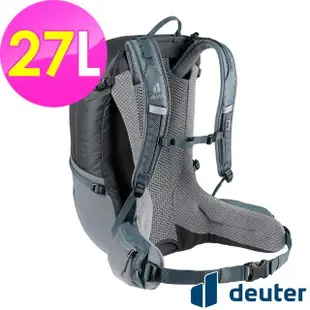 【deuter】FUTURA 27L透氣網架後背包(3400321黑/水藍/戶外露營/休閒健行/自助旅行/登山包)