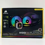 New Corsair H100i RGB Platinum 240MM RGB Liquid CPU Cooler Hydro Series Open Box