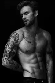 [F097] Male Model Showing Off Body To Viewer Fine Art Hunky Physique