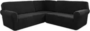 Sofa Slipcovers L Shaped Sectional Couch Cover Soft Thick Stretch Sofa Protector Machine Washable for Home Cafe Club Restaurant 7 Seater Corner Sofa Slipcover