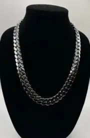 15mm 24" 245g Handmade Miami Cuban Link Chain - 14k White Gold Plated