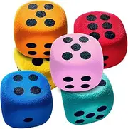 Soft Dice,6X Classroom Dice 1.5 Inches - Rounded Edge Toy for Age 3+ Classroom Teaching Aid for Home Camping Boys Family Girls School Travel Building Board