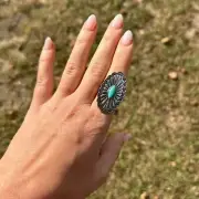 Turnin Turquoise Concho Ring