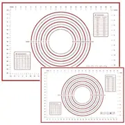 Silicone Pastry Baking Mat with Measuring Guide Non-Stick Fondant oven liner Red 40cm*60cm