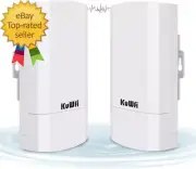 2-Pack 300Mbps Wireless Bridge Outdoor CPE Wifi Kit Point to Point Wireless