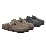 EVERAU® Women Adjustable Buckled Straps Slip-on Flat Sandal Slides Brynn - Coffee / AU Ladies 7 / AU Men 5 / EU 38
