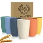Drinking Glasses Premium Wheat Straw Unbreakable Cups - Set of 6 Alternative ...