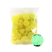 100Pcs Glow in The Dark Pebbles Stones Rocks for Fish Tank Aquarium Garden Walkway Decor-Yellow