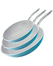 Gotham Steel 3pc Aqua Blue Fry Pans