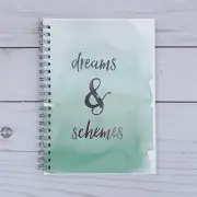 Journal Notepad Notebook Dreams Schemes Green Lined Sheets 5x7