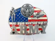 United States Army American Flag Belt Buckle Enameled Metal New