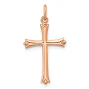 Sterling Silver Rose Gold-Plated W/ Pointed Ends Cross Pendant