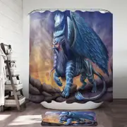 King Sphinx Cool Fantasy Dragon Creature Shower Curtain