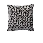 Rapee Peacock Texture Cushion Cover - Black