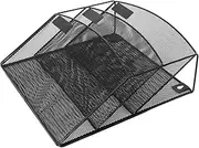 KALLORY Efficient Wall Magazine Holder A4 Document Storage Wall-Mounted File Sorter Iron Mesh Sleek Design