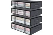 Storage Bags Under bed Storage Containers With Durable Handles-Gray
