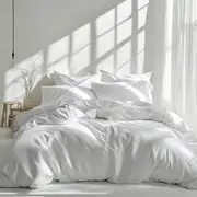 Super King Quilt Cover Set with Extra Standard Pillowcase - White