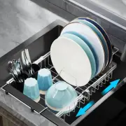 Expandable in Sink Dish Drying Rack - Stainless Steel Capacity Adjustable Ove...