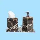 Black Agate Bathroom Set | Handmade Luxury Bath Accessories | Natural Stone Soap