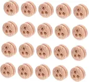 Kisangel 20pcs Ship Pulley Craft Accessories for DIY Model Ships Wood Materials for Creative Projects for