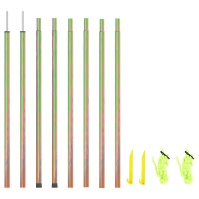 Galvanised Steel Sunshade Sail Poles Set of 2 250 cm Outdoor Support Posts