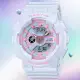 【CASIO 卡西歐】BABY-G 未來風設計 夢幻色彩雙顯腕錶 母親節 禮物(BA-110FH-2A)