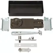 Satin Aluminum Regular Duty 105 degree No Hold Open Floor Closer with "S" Pack