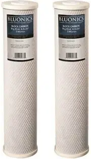 Bluonics CTO Carbon Block Water Filters 2pcs 4.5" x 20" Whole House Cartridges