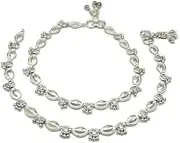 [Generic] 925 Sterling Silver Anklet, 26.1 cm Length, 44 g, Traditional Payal