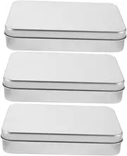 OFFSCH 3 Pcs Cash Storage Box Lid Coin Organizer Photo Storage Container for Greeting Cards Office Travel