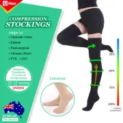 Thigh High Men Women Compression Stockings,Closed Toe,Varicose Veins Edema Socks