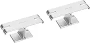 HARFINGTON 2pcs Headphone Stand Holder Adhesive Dual Headset Headphone Stand Hanger Aluminum Alloy Desk Hook Clamp with Adhesive & Screws for PC Gaming DJ Headphones Earphone, Silver Tone