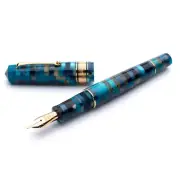 Leonardo Mosaico Fountain Pen in Hawaii with Gold Trim - Extra Fine Point - NEW