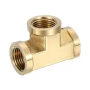 Brass Tee Pipe Fitting, NPT3/8" x NPT3/8" x NPT3/8" 3 Way T-Connector, 1pcs
