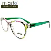 MIASTO "ALOHA" CAT EYE RX QUALITY READING GLASSES+1.75 COLORFUL GREEN~MEDIUM