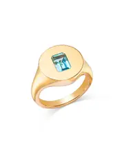 Bloomingdale's Fine Collection Blue Topaz Pinky Ring in 14K Yellow Gold