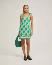 Emily Linen Blend Printed Dress