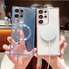 For Samsung S23 S24 Ultra/S23 S21 FE/S22 + Clear Mag Safe Soft Shockproof Case