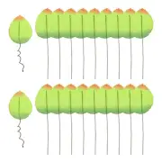 Orange/Green Artificial Leaves with Stems, 20 Pack Fake Leaves Silk Faux Leaf