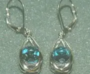 * BELLA LUCE RHODIUM OVER STERLING SILVER TOPAZ Simulated DROP Earrings #E309