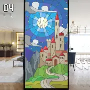 Luxury Window Film Retro Oil Painting Static Cling Room Decoration