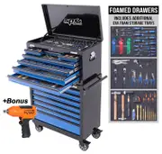 SP Tools SP50176XT - Tool Kit - Sumo Custom Series - 417 Piece Metric/SAE - Black/Blue - Plus 3 Extra EVA Foam Trays & 1/2" Drive Impact Wrench