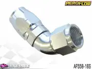 AEROFLOW SILVER ONE PIECE CUTTER FULL FLOW SWIVEL 60° HOSE END -16AN AF558-16S