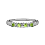 TriJewels Peridot Diamond Women Stackable Wedding Band Ring 14K Gold JP:38375