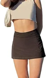 [TONGUC] Low Waist Black Micro Skirts YK Pockets A-line Ins Skirt E-Girl Aesthetics Outfits