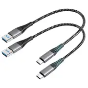 15cm USB C Cable Short USB A to Type C Cable PD 60W Fast Charger【2 Pack】