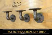Three 2x2" L Brackets DIY Pipes (4"-6" deep shelf) urban steampunk rustic decor
