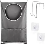 Hanging Laundry Hamper Bag - Foldable Over Door Clothes Storage Bag With Hook