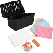 NAMOARLY Flashcard Organizer Recipe Card Holder Business Card Box Dividers Plastic Multi-use