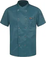 [Aislor] Unisex Men Woman Chefs Jacket Double Breasted Kitchen Work Shirts Cook Jacket Tops